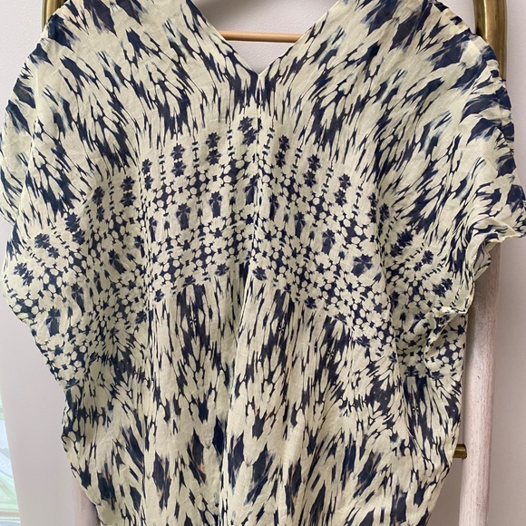 Zara Limited Edition Printed Multicolor 100% Ramie Tunic Kaftan Summer Dress XS - Picture 5 of 8